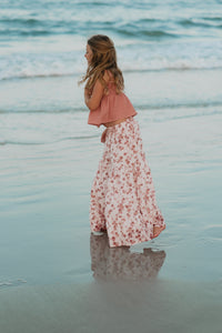 SS Girl's Top Eden Top (deep coral muslin) FINAL SALE