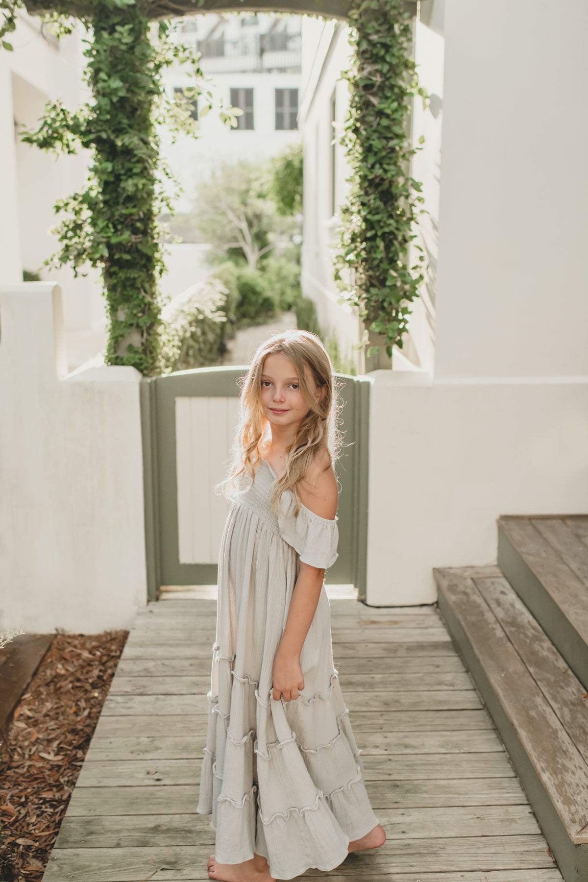 SS Girl's Dress Marabella Dress (soft gray muslin) SALE
