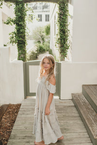 SS Girl's Dress Marabella Dress (soft gray muslin) SALE