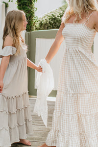 SS Women's Dress Women's Stella Maxi (tan gingham)