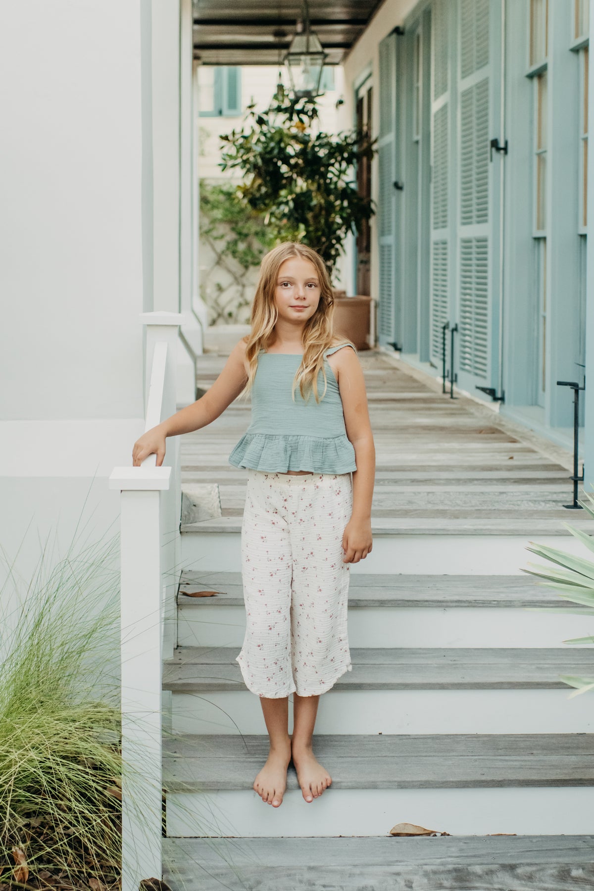 SS Girl's Bottoms Eden Capris (soft floral muslin) FINAL SALE