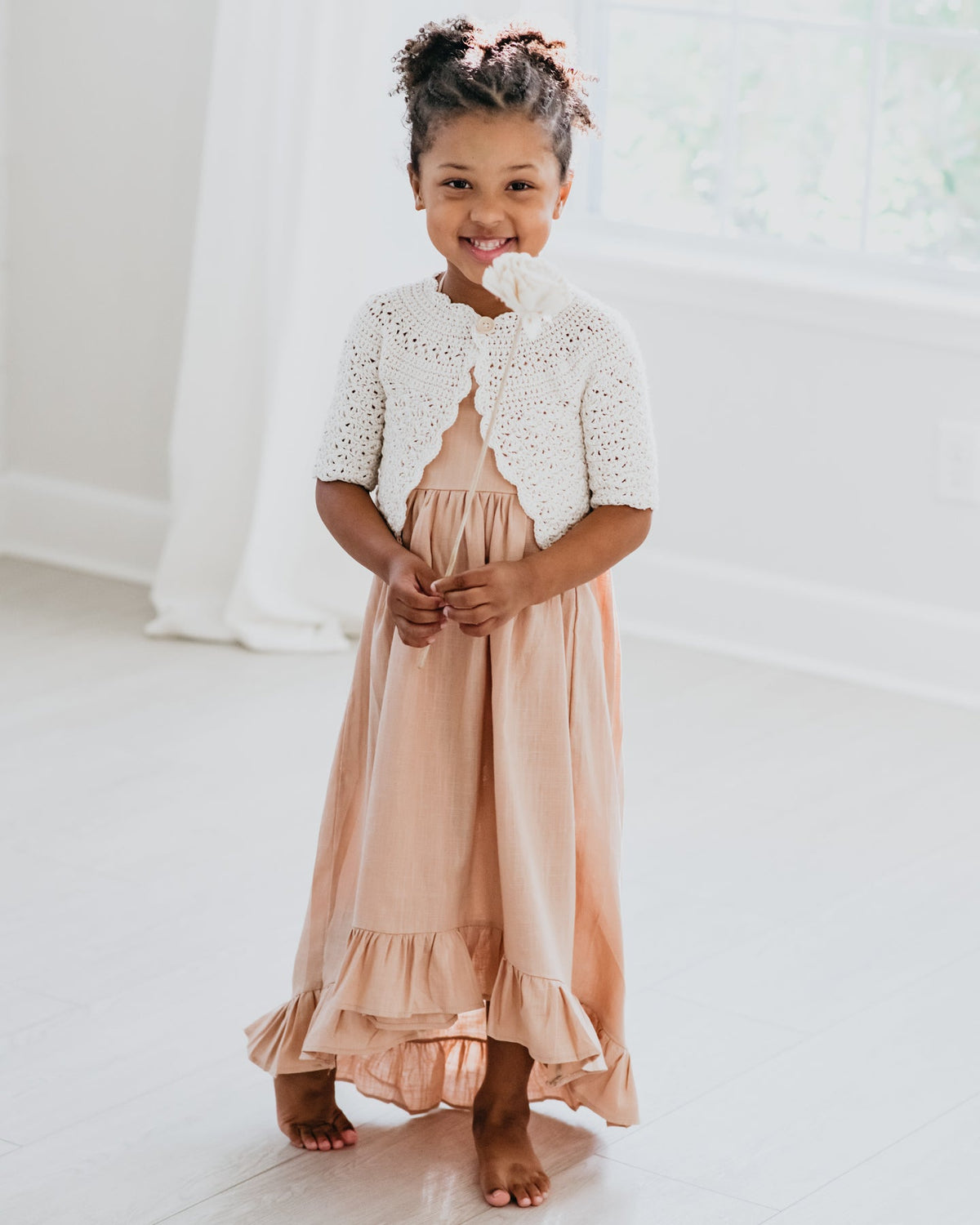 INDIE BLUE Girl's Top Emma Cardigan (ivory) FINAL SALE