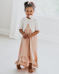 INDIE BLUE Girl's Top Emma Cardigan (ivory) FINAL SALE