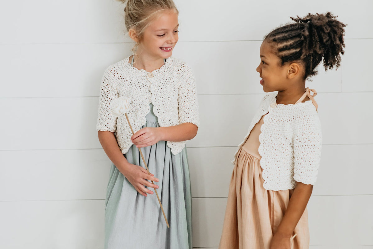 INDIE BLUE Girl's Top Emma Cardigan (ivory) FINAL SALE