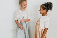 INDIE BLUE Girl's Top Emma Cardigan (ivory) FINAL SALE