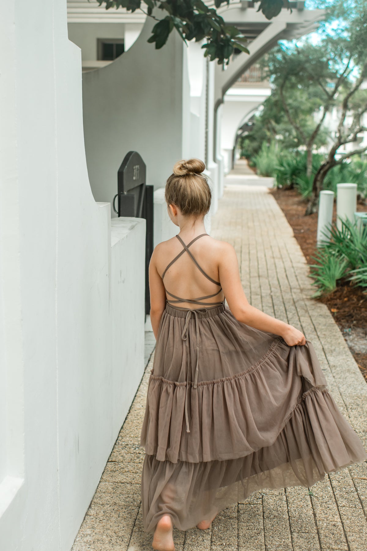 SS Girl's Dress Wendy Dress (mocha tulle)