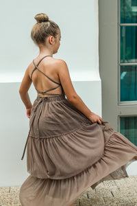 SS Girl's Dress Wendy Dress (mocha tulle)