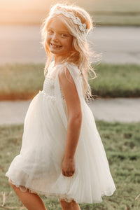 SS Girl's Dress Isa Dress (antique ivory tulle)