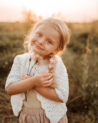 INDIE BLUE Girl's Top Emma Cardigan (ivory) FINAL SALE