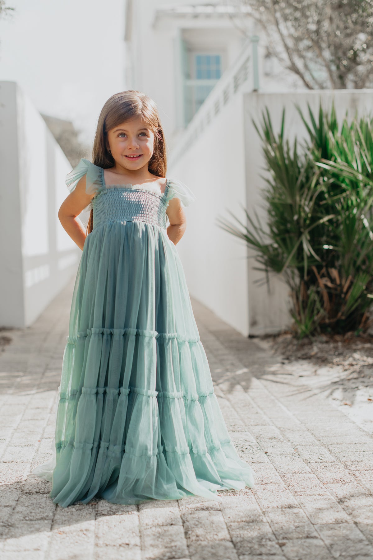 SS Girl's Dress Marabella Dress (soft teal tulle)