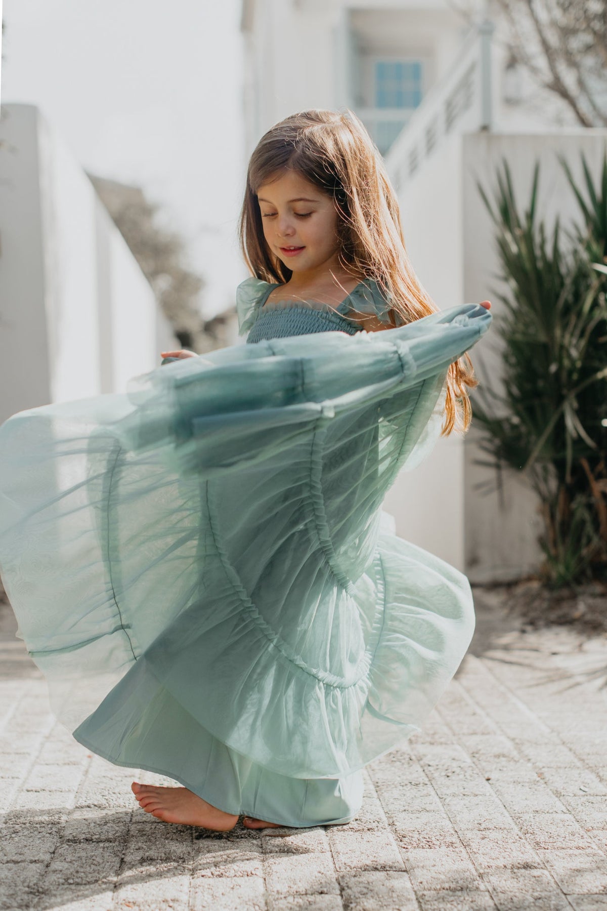 SS Girl's Dress Marabella Dress (soft teal tulle)