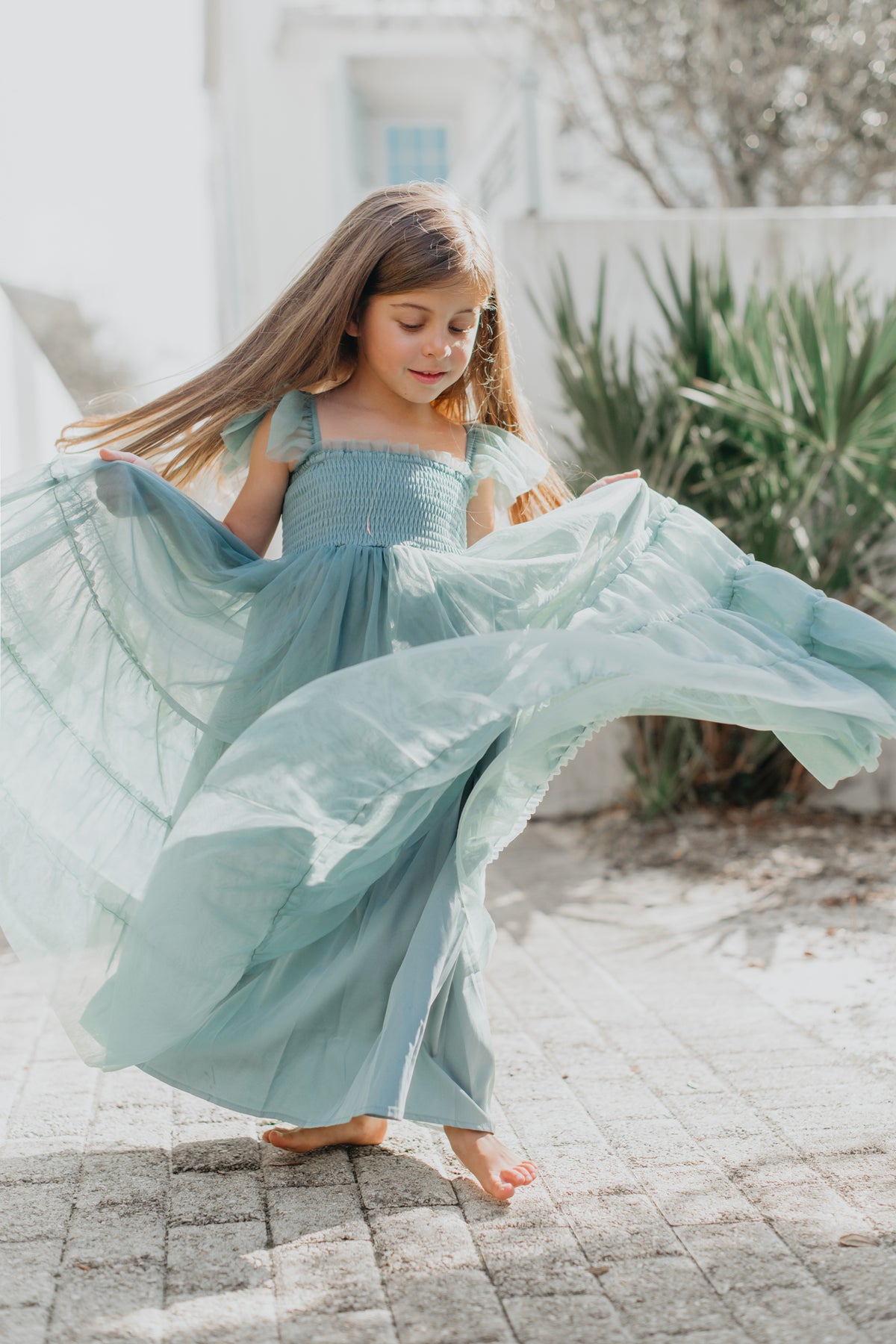 SS Girl's Dress Marabella Dress (soft teal tulle)