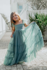 SS Girl's Dress Marabella Dress (soft teal tulle)