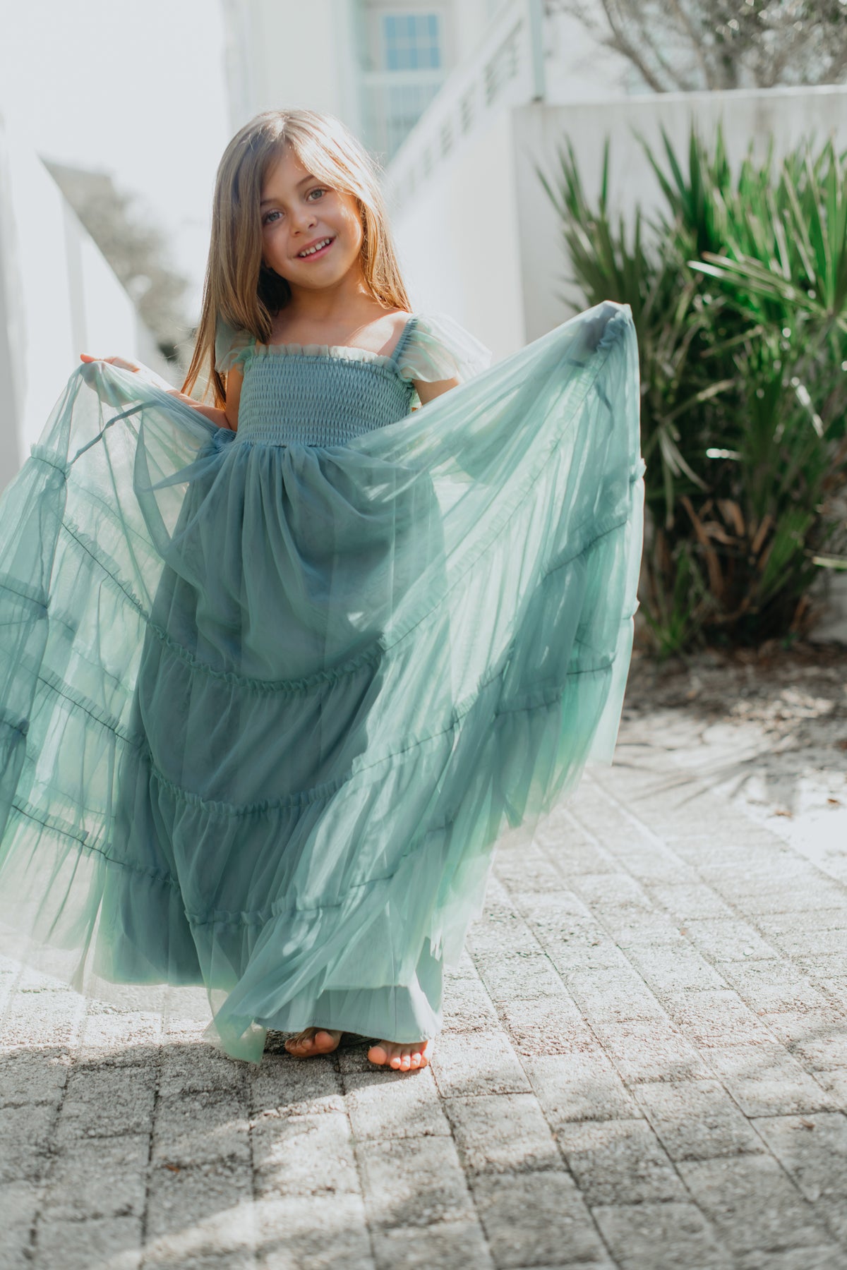 SS Girl's Dress Marabella Dress (soft teal tulle)