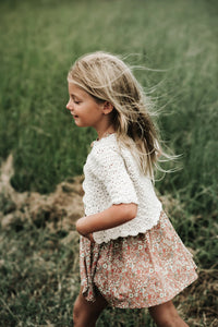 INDIE BLUE Girl's Top Emma Cardigan (ivory) FINAL SALE