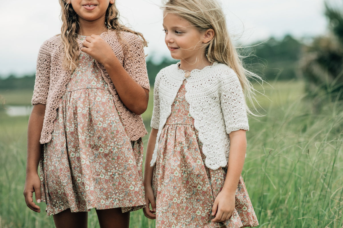 INDIE BLUE Girl's Top Emma Cardigan (ivory) FINAL SALE