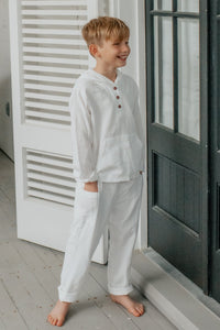 SS Boy's Bottoms Finn Pants (white muslin)