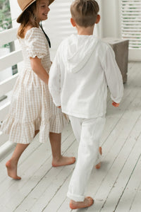 SS Boy's Top Knox Hoodie (white muslin)