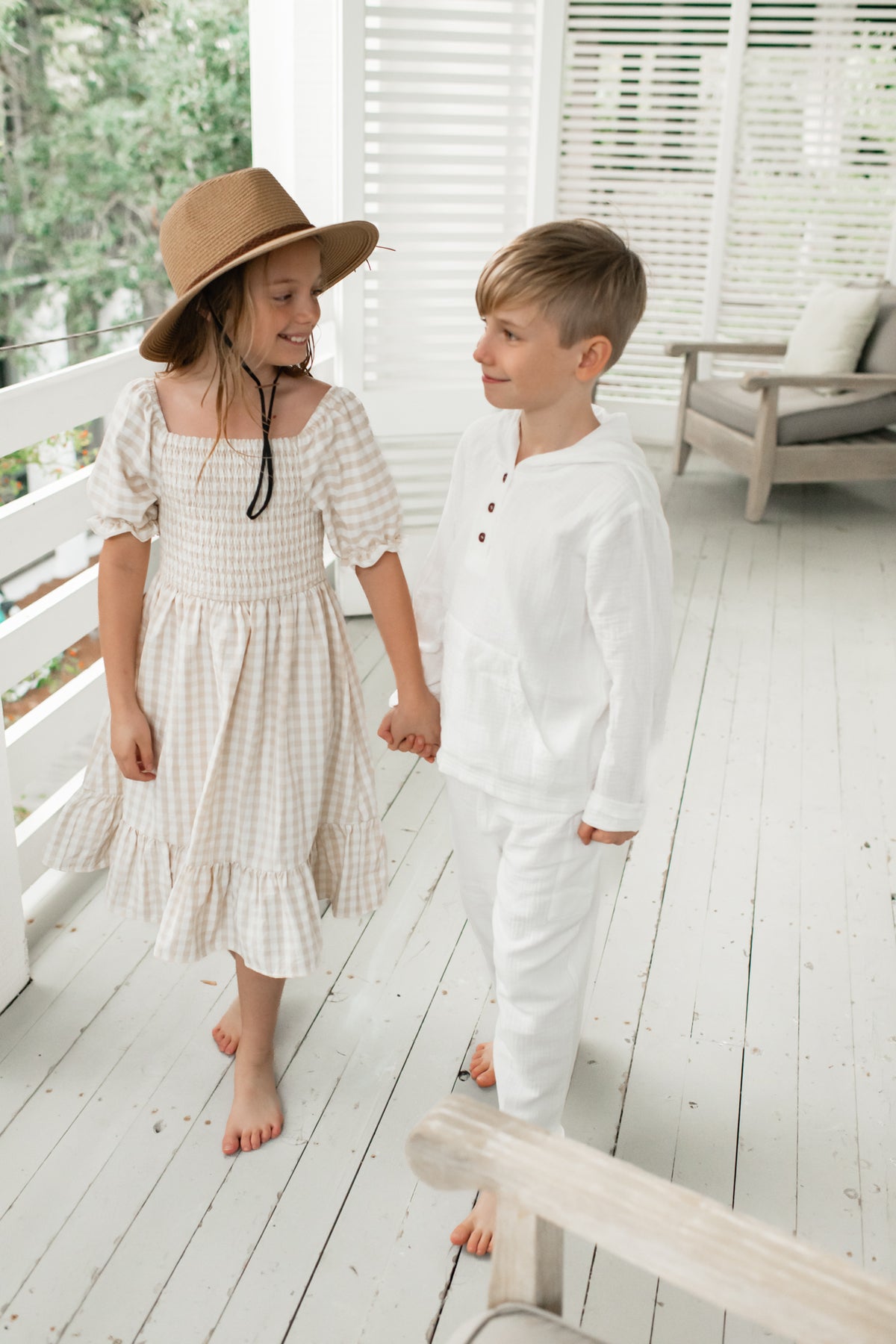 SS Girl's Dress Karina Dress (tan gingham)