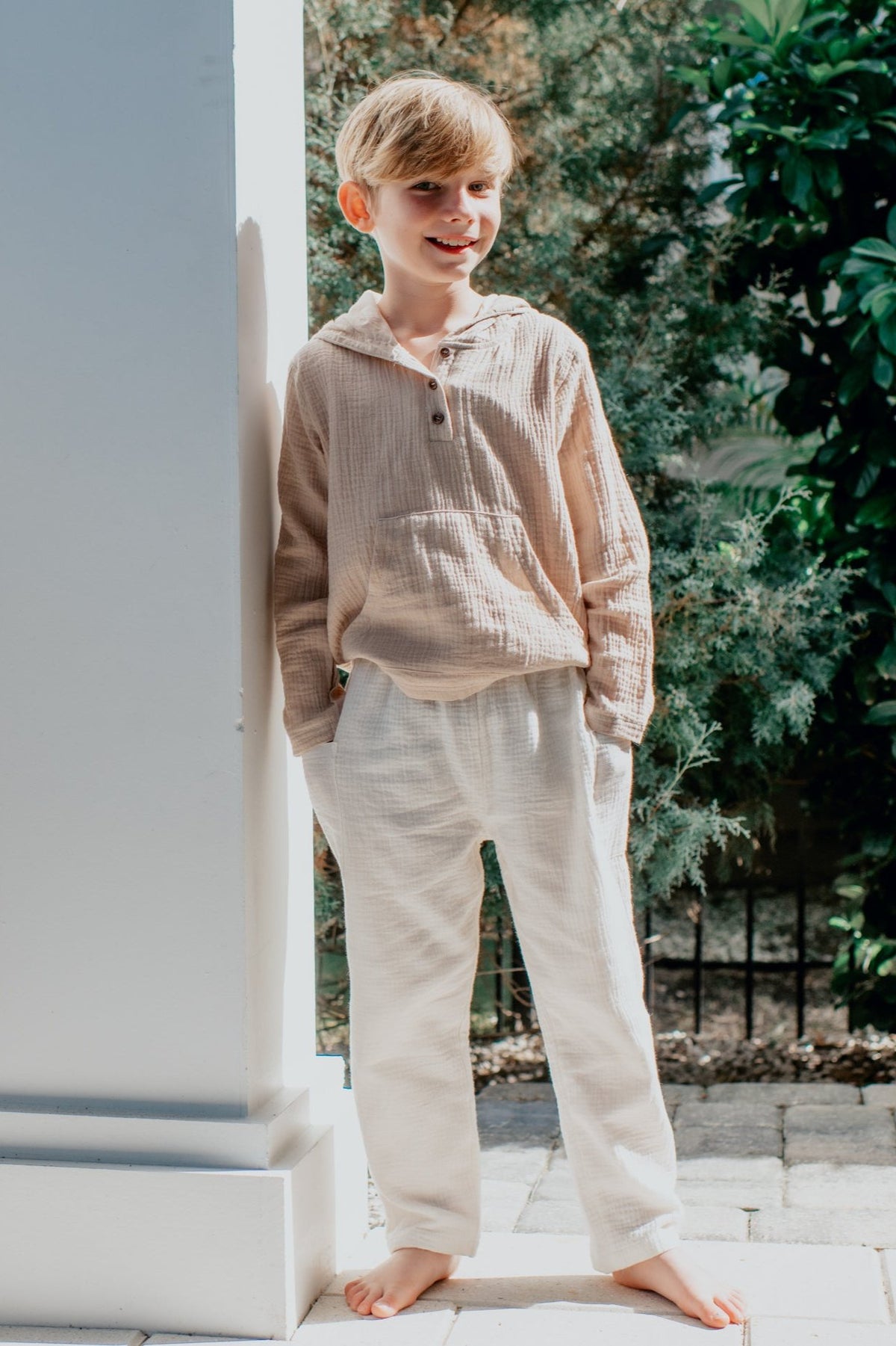 SS Boy's Bottoms Finn Pants (light ivory muslin)