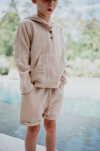 SS Boy's Bottoms Knox Shorts (latte muslin)