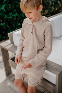 SS Boy's Bottoms Knox Shorts (latte muslin)