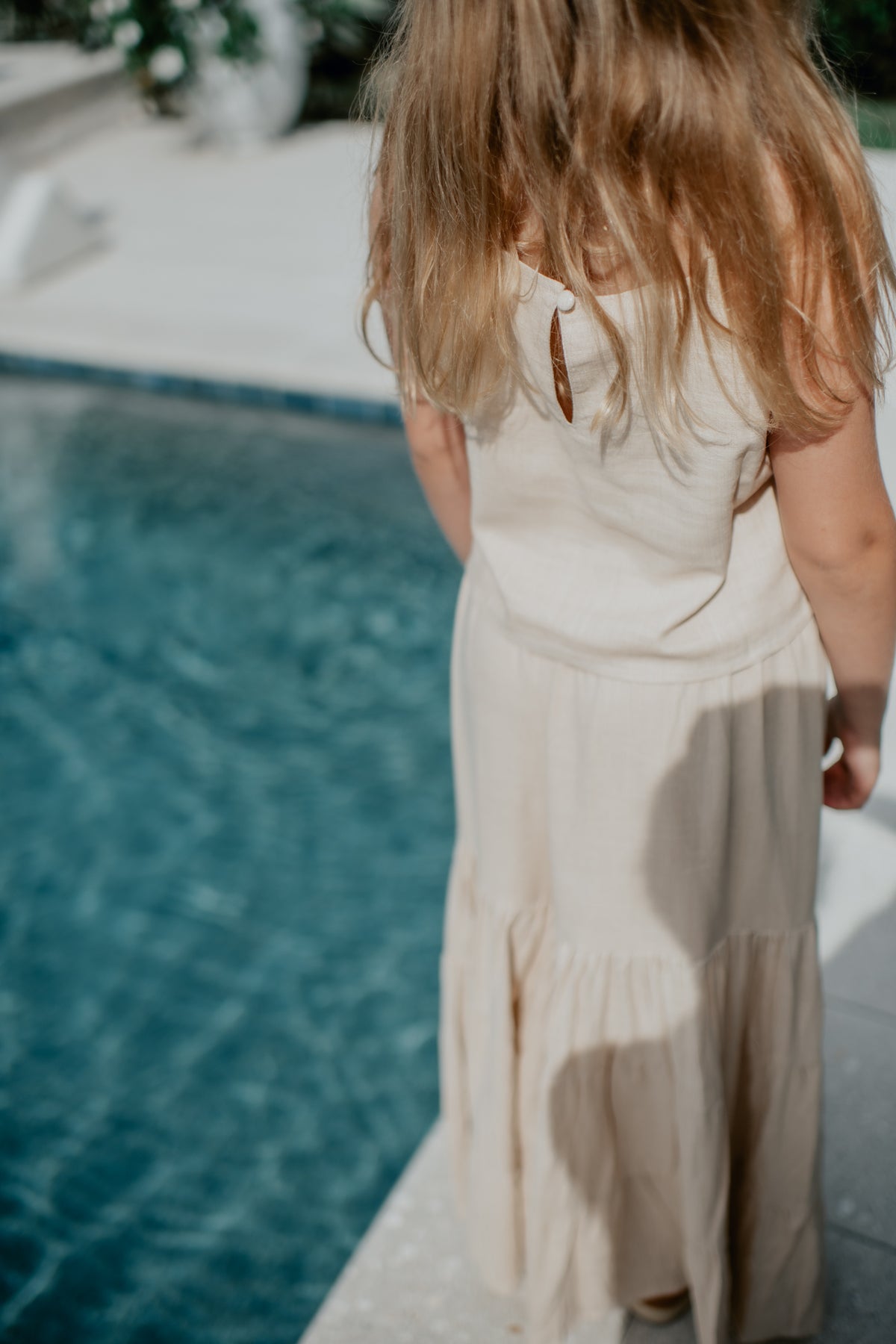 SS Girl's Top Cassie Top (almond linen) FINAL SALE