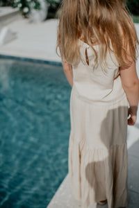 SS Girl's Top Cassie Top (almond linen) FINAL SALE