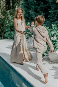 SS Girl's Top Cassie Top (almond linen) FINAL SALE