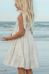 SS Girl's Dress Evie Tunic Dress (desert stripe linen)
