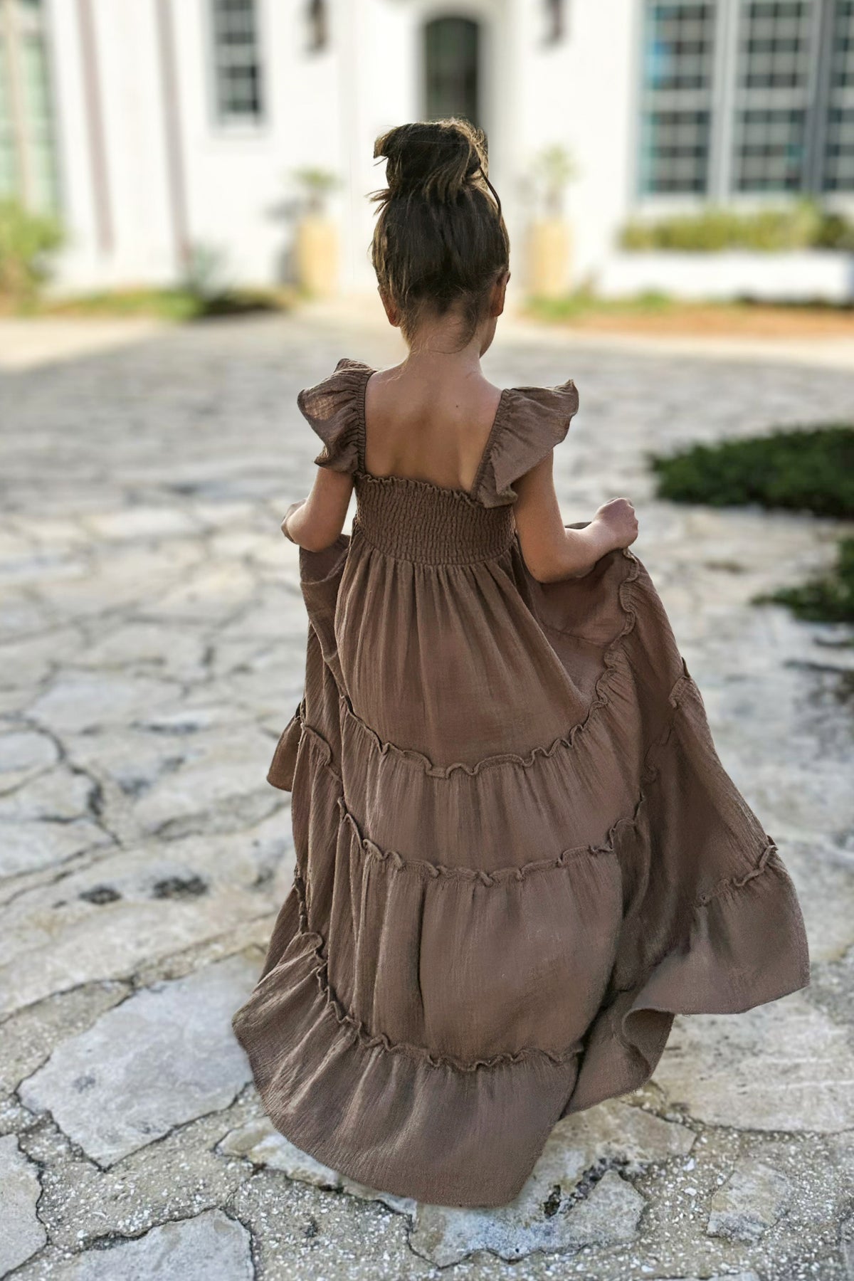 SS Girl's Dress Marabella Dress (mocha muslin)