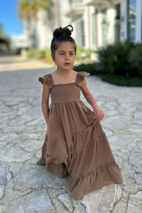SS Girl's Dress Marabella Dress (mocha muslin)