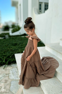 SS Girl's Dress Marabella Dress (mocha muslin)