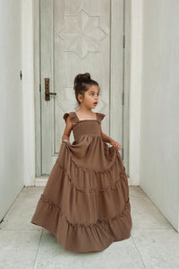 SS Girl's Dress Marabella Dress (mocha muslin)