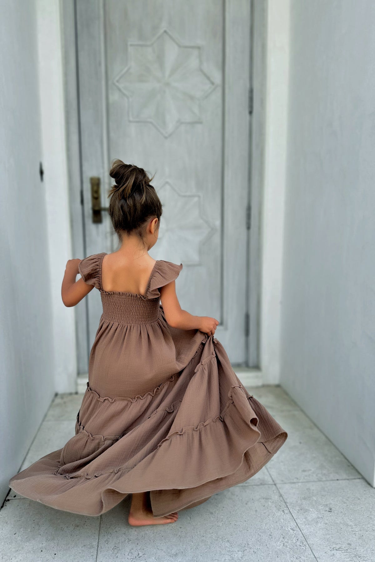 SS Girl's Dress Marabella Dress (mocha muslin)