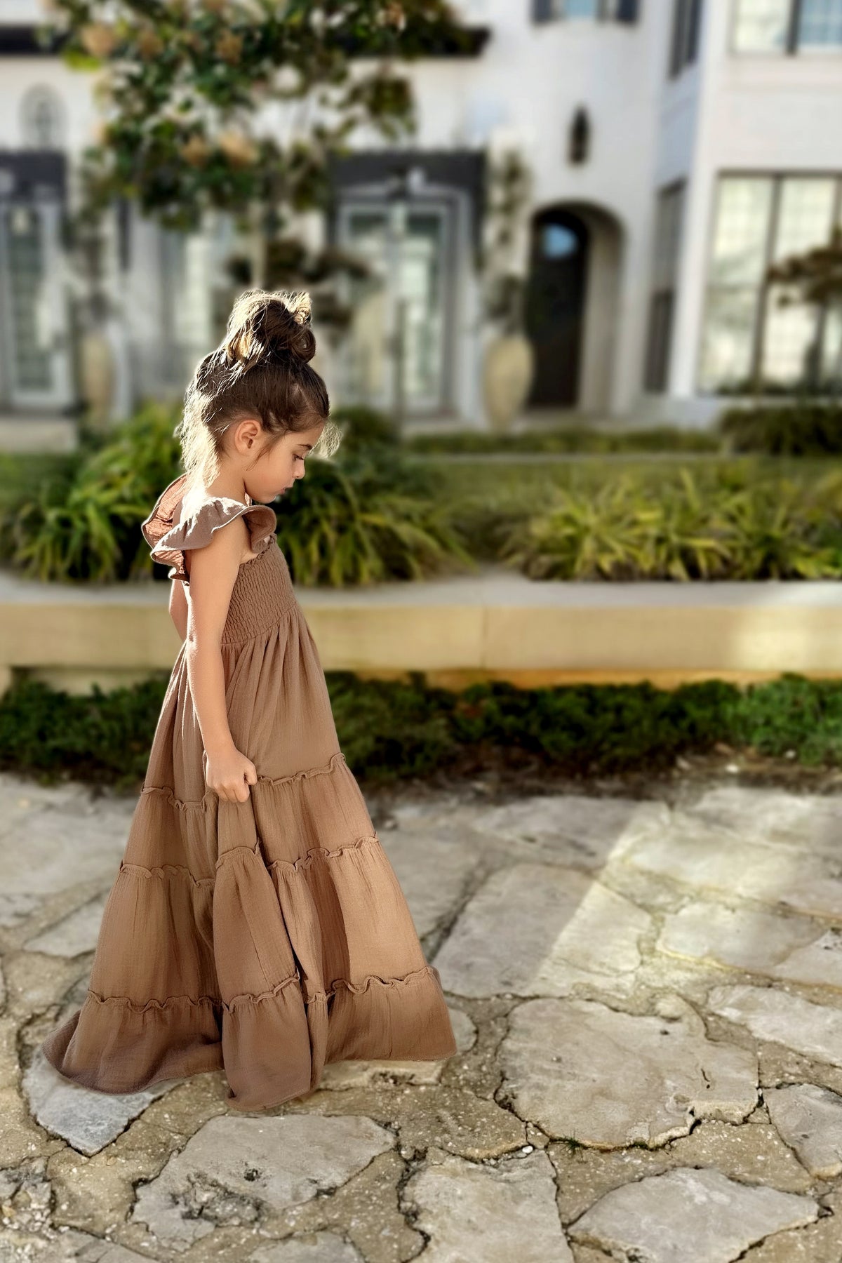 SS Girl's Dress Marabella Dress (mocha muslin)