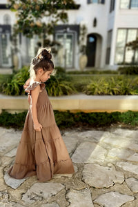 SS Girl's Dress Marabella Dress (mocha muslin)