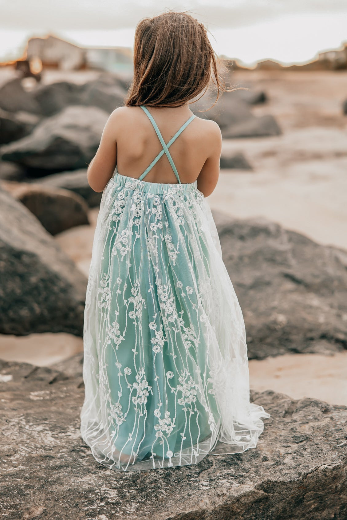 SS Girl's Dress Fiona Lace Dress (coastal blue)