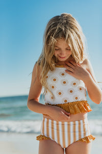LB Girl's Swim Tankini Set (gold suns) FINAL SALE