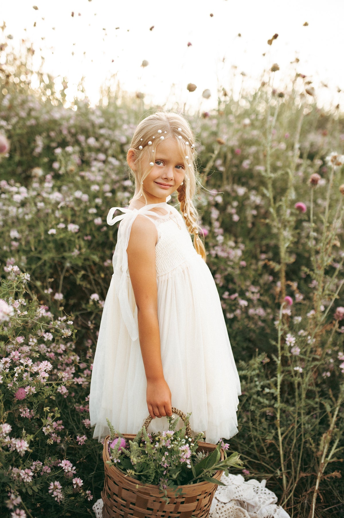 SS Girl's Dress Isa Dress (antique ivory tulle)