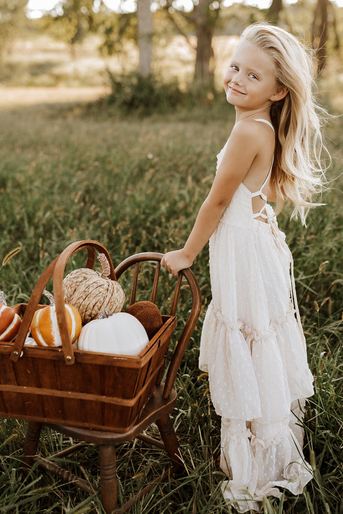 SS Girl's Dress Wendy Dress (natural swiss dot)