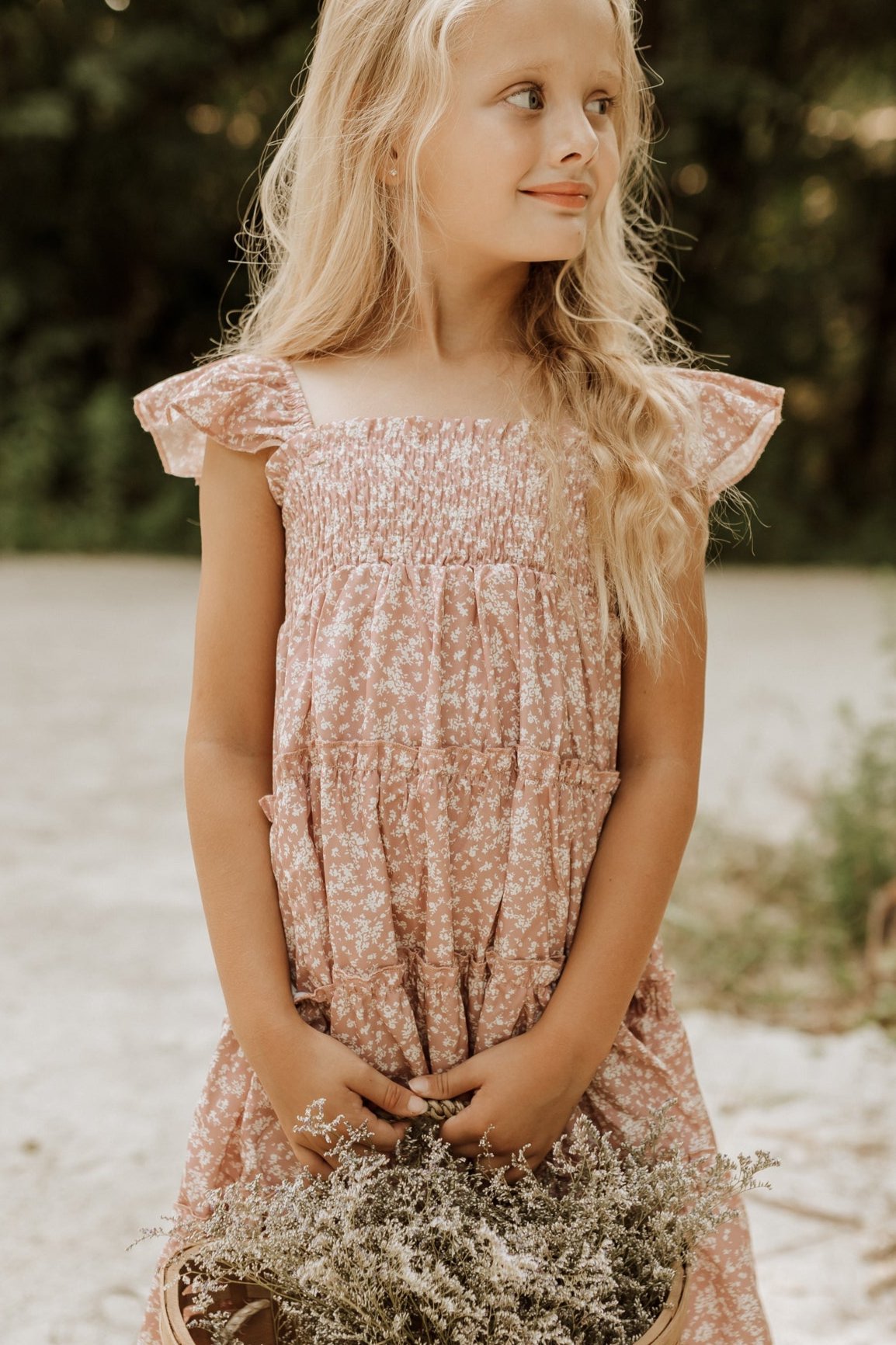 SS Girl's Dress Marabella Dress (dusty pink floral)