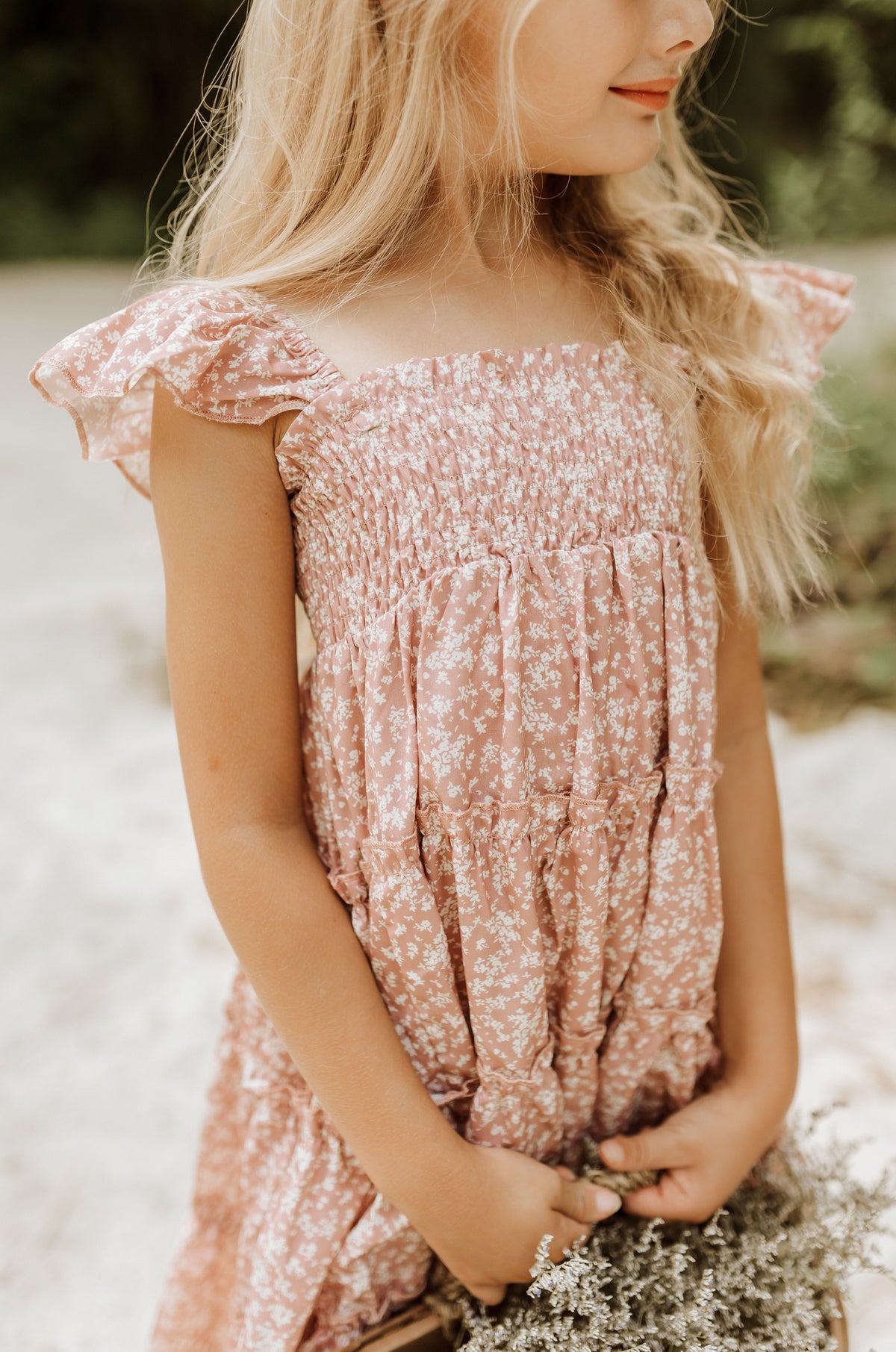 SS Girl's Dress Marabella Dress (dusty pink floral)