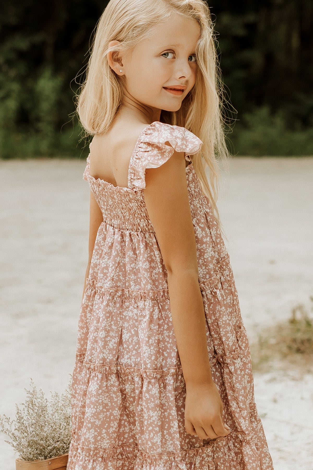 SS Girl's Dress Marabella Dress (dusty pink floral)