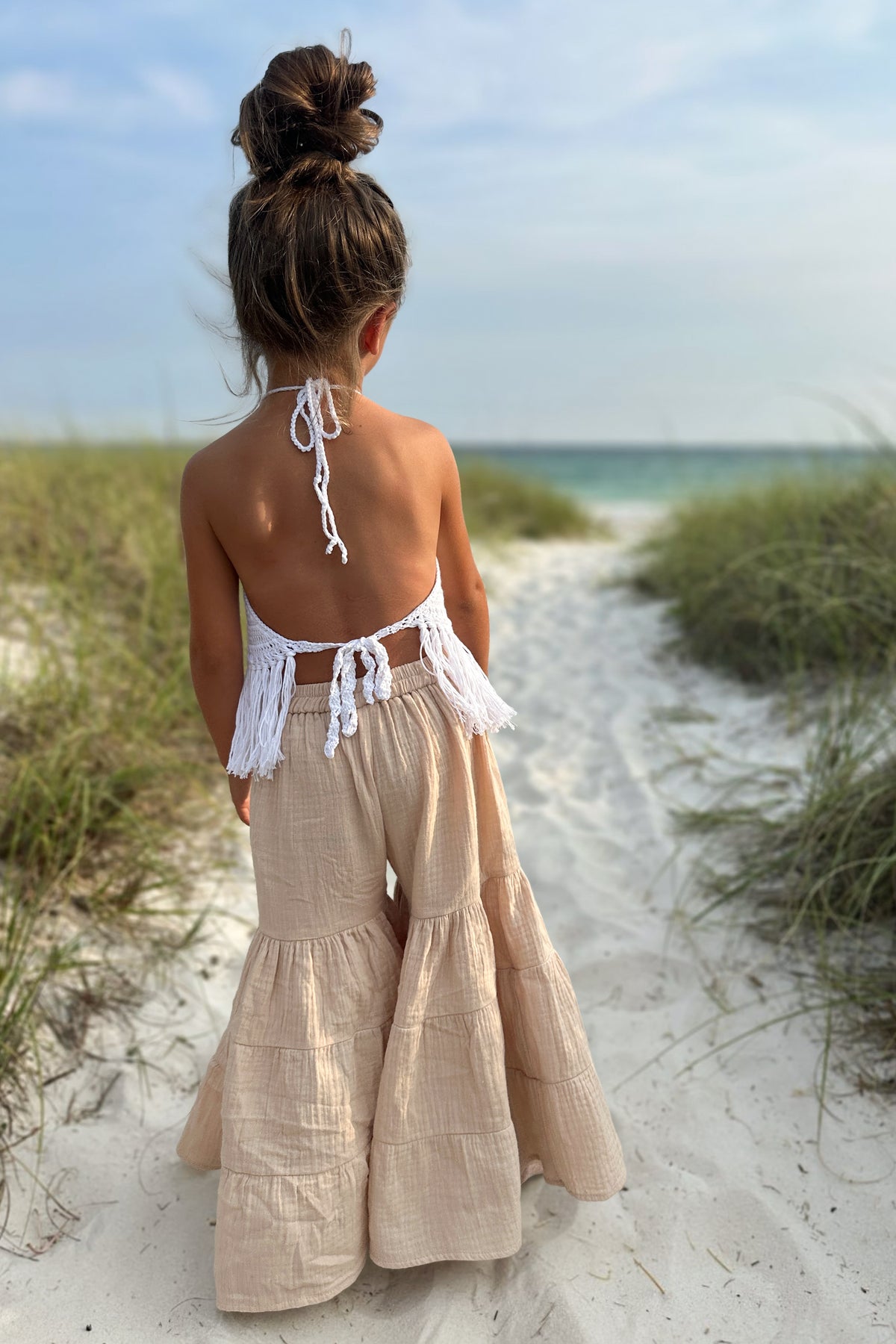 SS Girl's Bottoms Bella Maxi Pants (latte muslin)