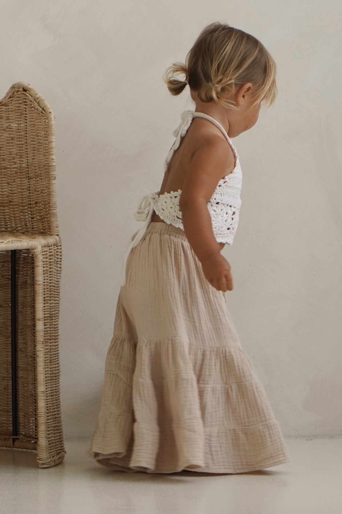 SS Girl's Bottoms Bella Maxi Pants (latte muslin)