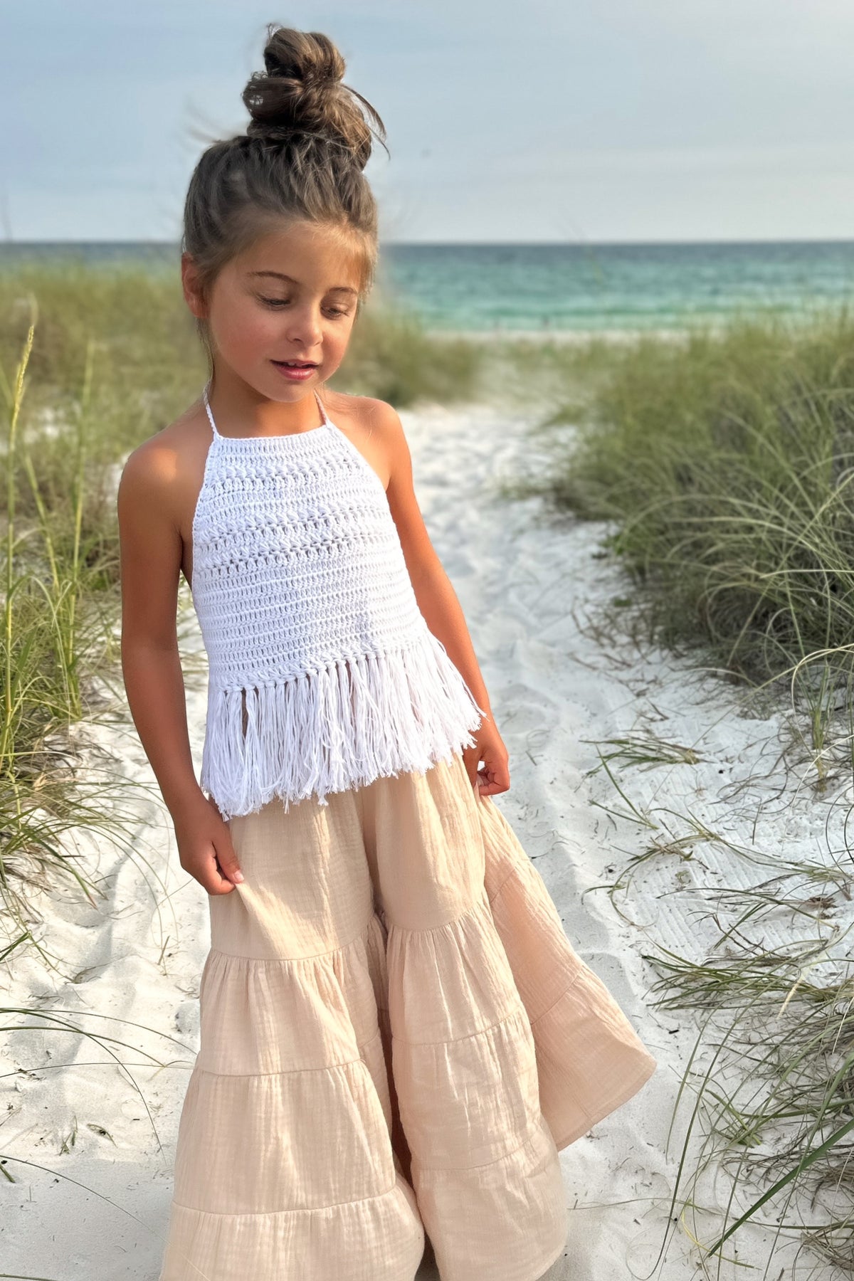 SS Girl's Bottoms Bella Maxi Pants (latte muslin)