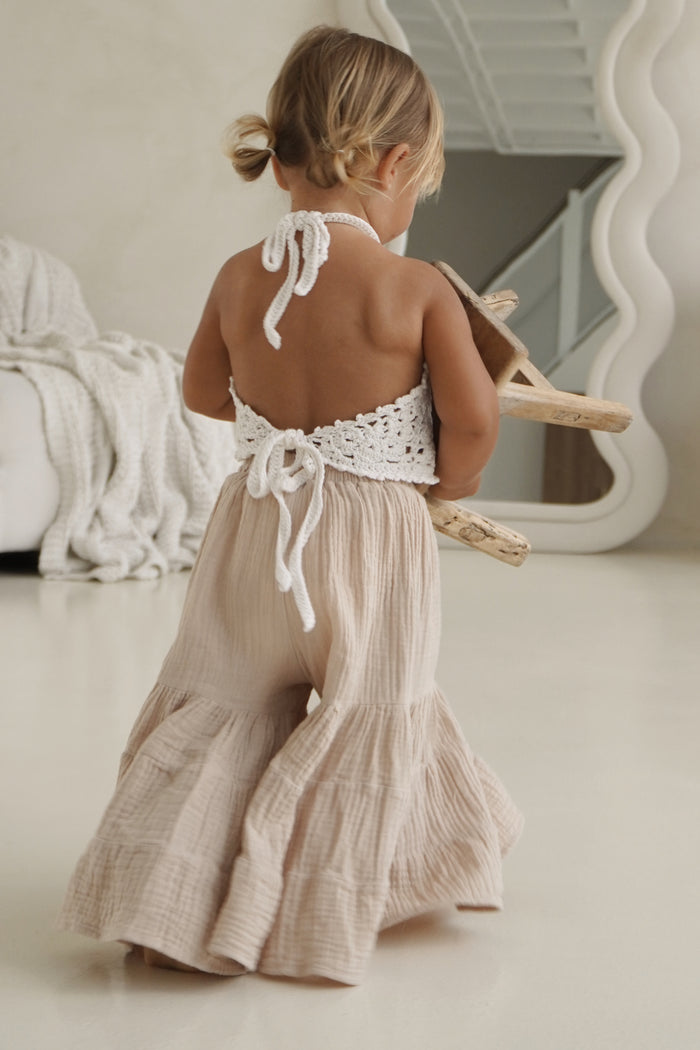 SS Girl's Bottoms Bella Maxi Pants (latte muslin)