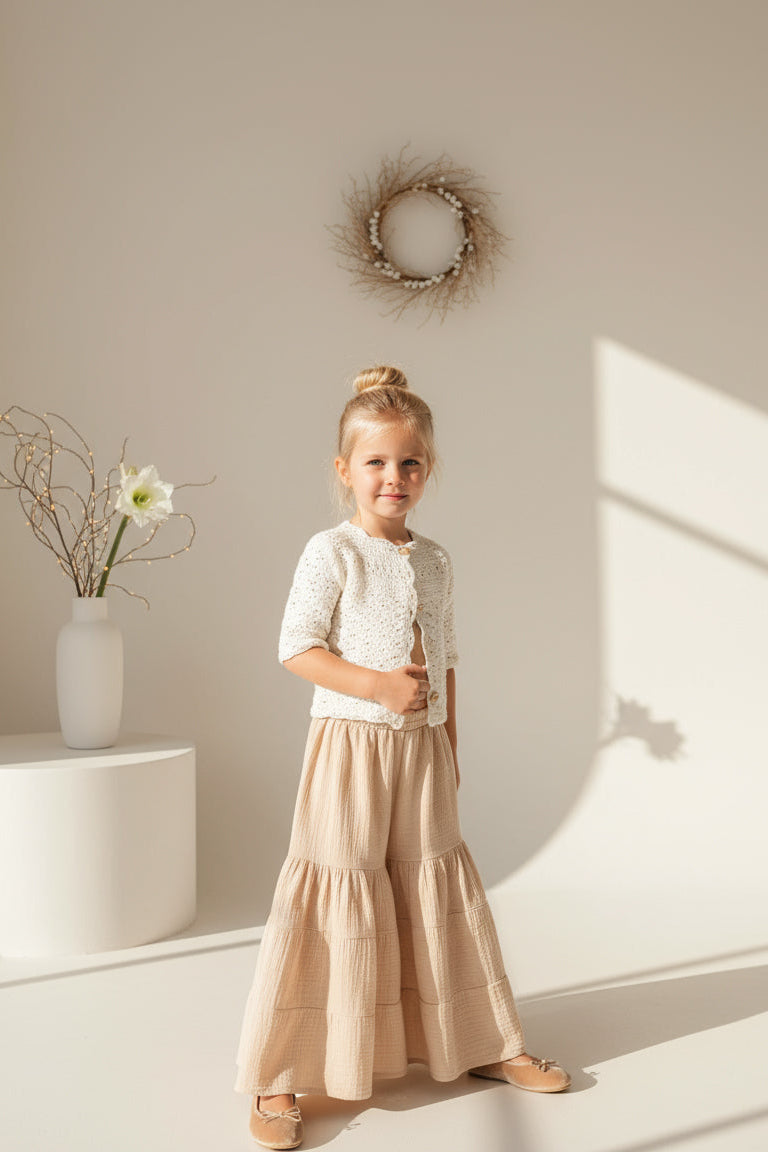 SS Girl's Bottoms Bella Maxi Pants (latte muslin)