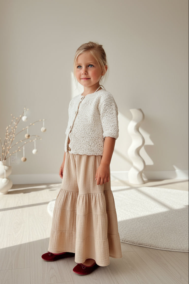 SS Girl's Bottoms Bella Maxi Pants (latte muslin)